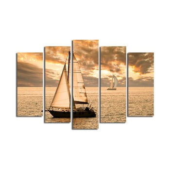 Tablou din mai multe piese boat, 105 x 70 cm