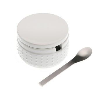 Set zaharniță din ceramică și linguriță versa spoon, alb