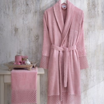 Set halat damă mărimea s/m și prosop bathrobe set lady, roz