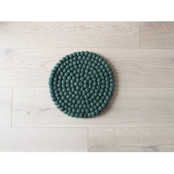 Pernă cu bile din lână pentru copii wooldot ball chair pad, ⌀ 30 cm, verde închis