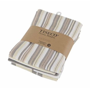 Set 5 prosoape de bumbac tiseco home studio, 50 x 70 cm, maro