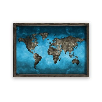 Tablou cu ramă din lemn night world, 70 x 50 cm