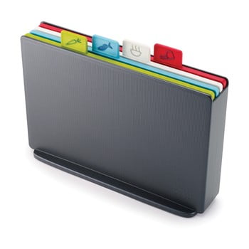 Set suport cu 4 tocătoare joseph joseph index, 30,5 x 23,3 cm, gri închis