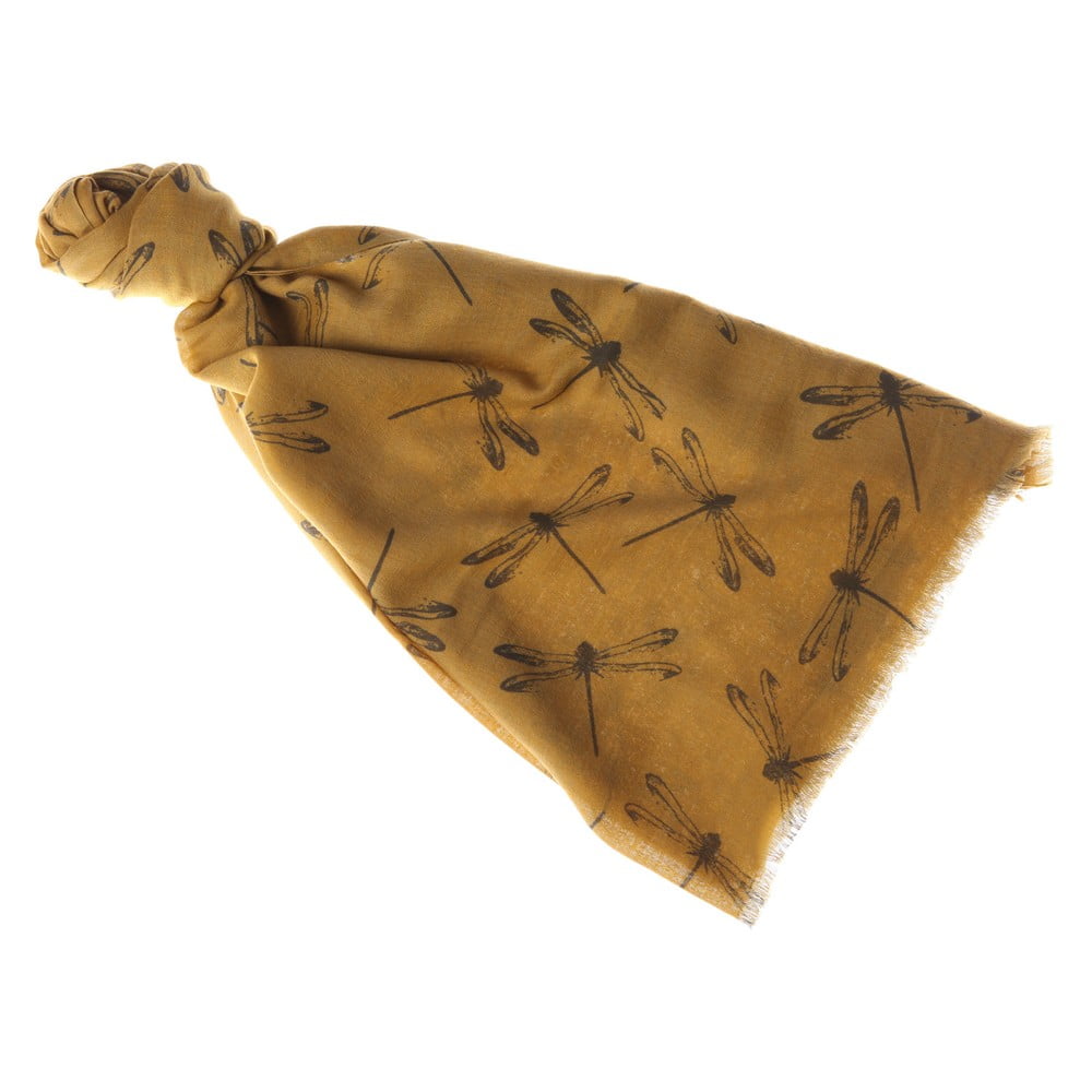 Šátek Damselfly Yellow, 180x70 cm